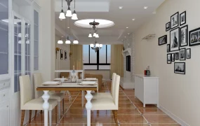 American Country Living And Dining Room