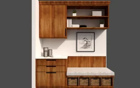 Entryway Bench With Storage And Shelf