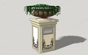 Urn With Pedestal