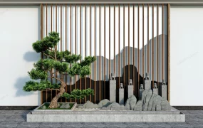 Chinese Garden Feature Wall