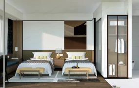 Twin Bed Hotel Room Design