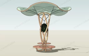 Creative Public Bench With Canopy