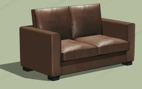 Brown Leather Loveseat