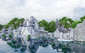 Waterfall Chinese Rock Garden