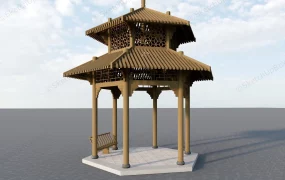 Double Roof Hexagon Pavilion