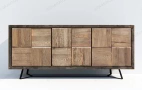 Rustic Wood Console Cabinet