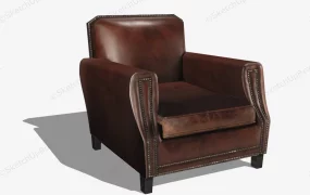 Vintage Brown Leather Armchair