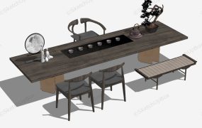 Chinese Tea Table With Chairs