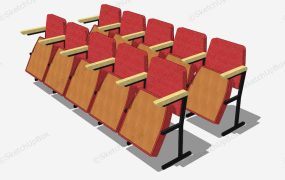 Red Fabric Movie Theater Seat