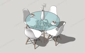 Round Glass Dining Set
