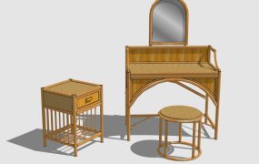 Rattan Dressing Table Set