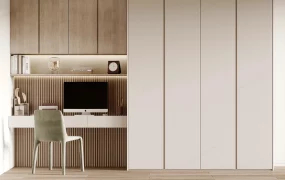 Bedroom Wardrobe And Desk Combo