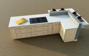 L Shaped Island With Seating