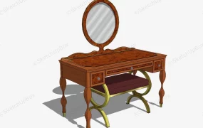 Antique Makeup Vanity With Mirror