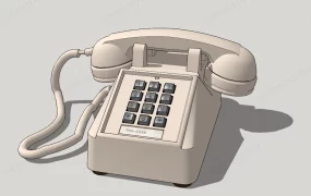 Cream Retro Telephone