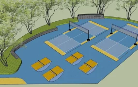 Outdoor Badminton And Table Tennis Court