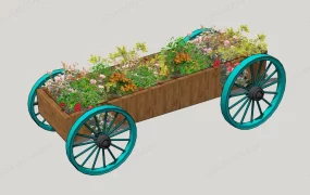 Wooden Cart Planter