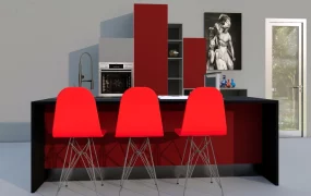 Red And Black Kitchen Island