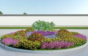 Raised Circular Flower Bed