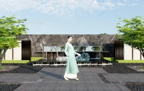 Chinese Style Garden Wall Waterfall