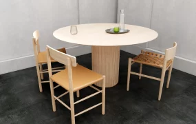 Round Wood Dining Table Set