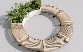 Circular Wood Bench Seating