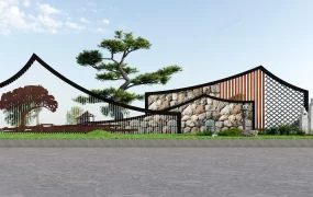 Outdoor Folk Art Feature Wall