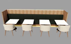 Single Cafe Booth Seating Design