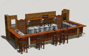 Rustic Bar Counter Design