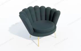 Velvet Scalloped Armchair
