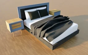 Platform Bed And Nightstand Set