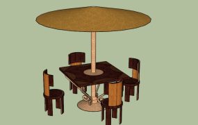 Patio Furniture with Umbrella Set