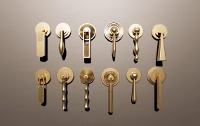 Collection Of 12 Gold Door Handles