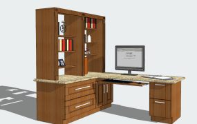 Home Office Desk with Shelves