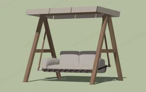 Wood Swing With Canopy