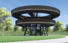 Modern Circular Elevated Observation Platform Tower