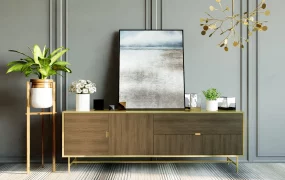 Living Room Sideboard Decor Idea