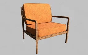 Upholstered Wood Arm Chair