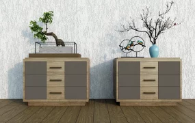Minimalist Wood Nightstand Set