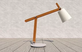 Wooden Swing Arm Desk Lamp