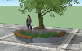 Half Round Tree Bench