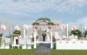 Romantic Outdoor Garden Wedding Venue SketchUp 3D Model