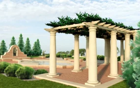 Roman Garden With Pergola And Pool