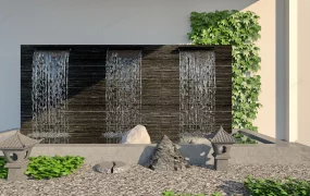 Zen Garden Waterfall Feature Wall