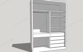Open Wardrobe With Shelves