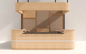 Modern Wood Retail Kiosk SketchUp 3D Model