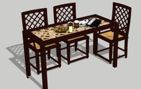 4-Piece Antique Dining Set