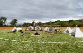 Campground With Campfire