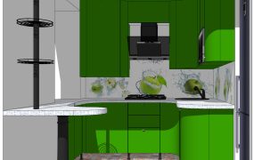 Small Green Kitchen Idea