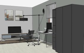 Small Living Room Office Combo Idea
